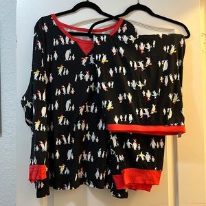 Wondershop Christmas pajamas from Target, 4X, black with penguins